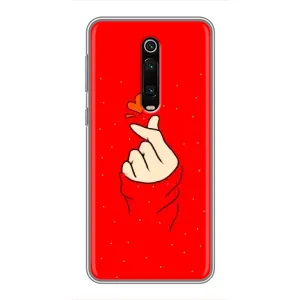 Чехлы (Знак сердечка) на Xiaomi Redmi K20 (Сердце на красном)