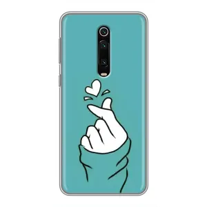 Чехлы (Знак сердечка) на Xiaomi Redmi K20 (Сердечко на бирюзовом)