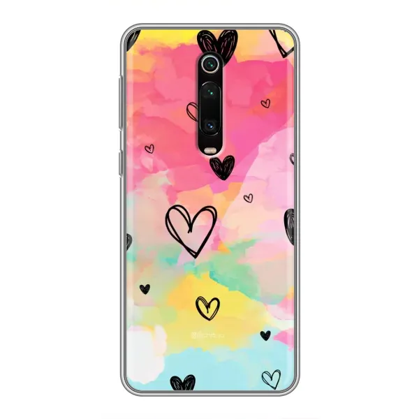 Чехол с рисунком «Яркие сердечки» для Xiaomi Redmi K20