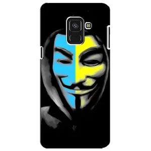 Чехол с Украинской символикой на Самсунг А8 Плюс 2018 (Анонимус патриот)