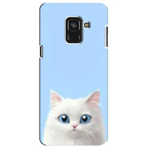 Чехол на тематику: Коты для Samsung Galaxy A8 Plus 2018 (A730F) (Белый кот)