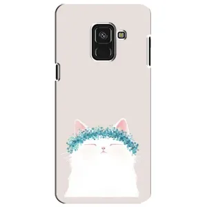 Чехол на тематику: Коты для Samsung Galaxy A8 Plus 2018 (A730F) (Белый котик)