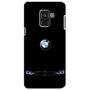 Силиконовый бампер с картинкой машины на Samsung A8 Plus, A730F (Черный BMW)