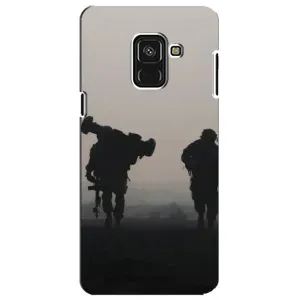 Чехлы на военную тематику для Samsung A8 Plus, A730F (Бой солдат)
