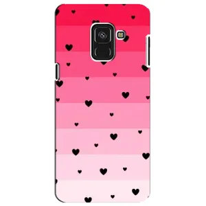 Чехлы с тематикой "Маленькие Сердечки" на Samsung A8 Plus, A730F (Чорные сердечки)