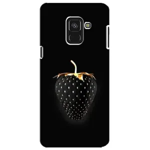 Чехол с изображением  вкусной еды для Samsung A8 Plus,  A730F (Чёрная клубника)