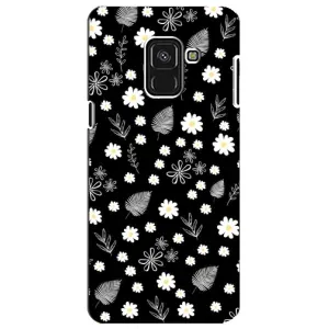Чехлы с тематикой "ЦВЕТЫ" на Samsung A8 Plus, A730F (цветение на чорном)