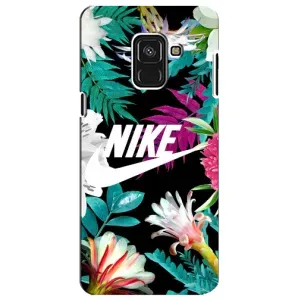 Силиконовый Чехол на Samsung A8 Plus, A730F с картинкой Nike (Цветочный Nike)