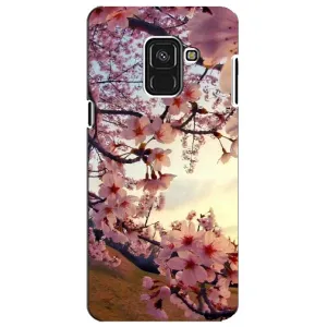 Чехол с принтом САКУРЫ на Samsung A8 Plus, A730F (Цветущая сакура)