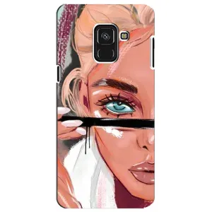 Силиконовый Чехол на Samsung A8 Plus, A730F с картинкой Стильных Девушек (Девушка и ресницы)