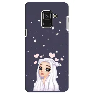 Чехол Стильные девушки на Samsung A8 Plus, A730F (Девушка и сердечки)