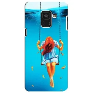 Чехол Стильные девушки на Samsung A8 Plus, A730F (Девушка на качели)