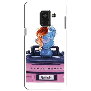 Силиконовый Чехол на Samsung A8 Plus, A730F с картинкой Стильных Девушек (Девушка на машине)