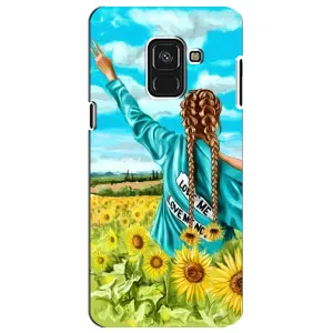 Чехол Стильные девушки на Samsung A8 Plus, A730F (Девушка на поле)