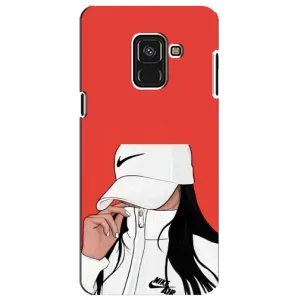 Силиконовый Чехол на Samsung A8 Plus, A730F с картинкой Стильных Девушек (Девушка Nike)