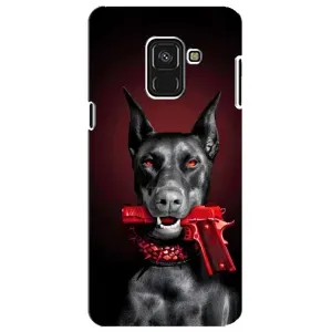 Чехол ДОБЕРМАН для Samsung A8 Plus, A730F (Доберман злой)