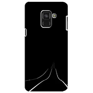 Чехол с картинками на черном фоне для Samsung A8 Plus, A730F (Дорога)