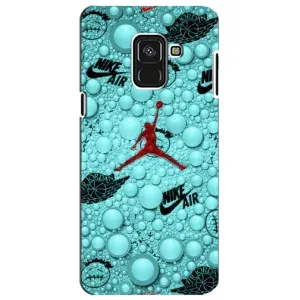 Силиконовый Чехол Nike Air Jordan на Самсунг А8 Плюс 2018 (Джордан Найк)