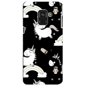 Чохол Unicorn на Samsung A8 Plus, A730F (Єдинорог з кавою)
