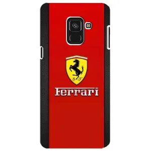 Силиконовый бампер с картинкой машины на Samsung A8 Plus, A730F (Ferrari Logo)