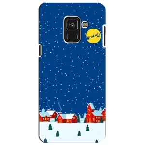 Силіконовий бампер на різдво для Samsung A8 Plus, A730F (Місто в снігу)