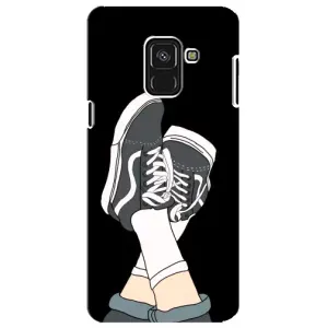 Чехол с Прикольным принтом на Samsung A8 Plus, A730F (Кеды)