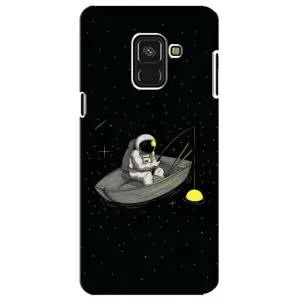 Силіконовый Чохол з принтом "Космонавти" на Samsung A8 Plus, A730F (Космонавт на рибалці)