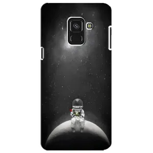 Силіконовый Чохол з принтом "Космонавти" на Samsung A8 Plus, A730F (Космонавт романтик)