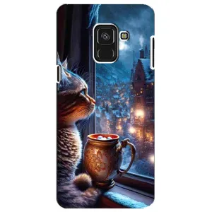 Чохли на Новий Рік Samsung A8 Plus, A730F (Кіт новорічний)