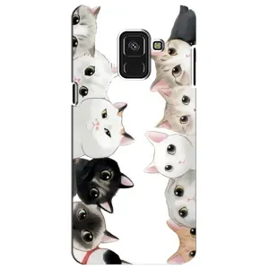 Силиконовый чехол с котиком для Samsung A8 Plus, A730F (Коты)
