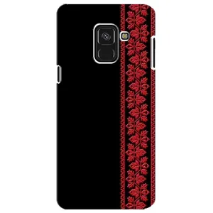 Силиконовый Чехол на Samsung A8 Plus, A730F (Красная Вышиванка)