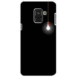 Чехол с картинками на черном фоне для Samsung A8 Plus, A730F (Лампочка)