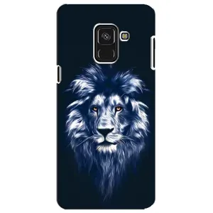 Чехол с картинкой на Samsung A8 Plus, A730F (Лев - синий)