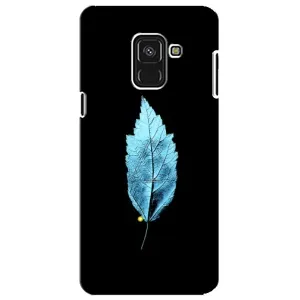 Чехол с картинками на черном фоне для Samsung A8 Plus, A730F (Листочек)