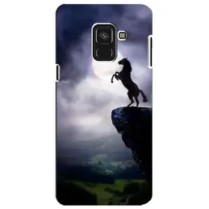 Чехлы с изображением разных животных для Samsung A8 Plus, A730F (Лошадь)