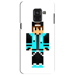Чохли для Samsung A8 Plus,  A730F (Персонажі МайнКрафт) (Хлопчик у блакитному)