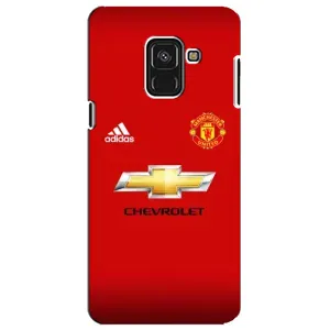 Силиконовые Чехлы принт Футбол на Samsung A8 Plus, A730F (Man United)