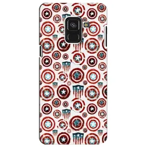 Чохол с Щітом Капітана Америки на Samsung A8 Plus,  A730F (Марвел щити)