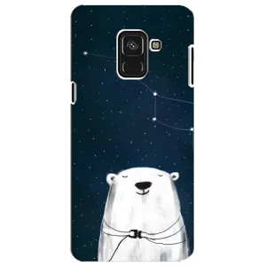 Силиконовый бампер с картинкой животных для Samsung A8 Plus, A730F (Медведица)