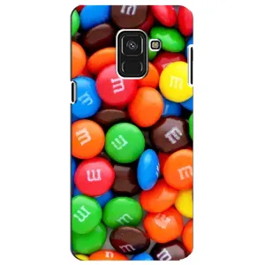 Чехол с изображением  вкусной еды для Samsung A8 Plus,  A730F (Разноцветные M&M'S)