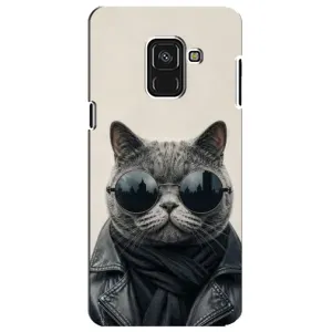Чехол на тематику: Коты для Samsung Galaxy A8 Plus 2018 (A730F) (Модный кот)