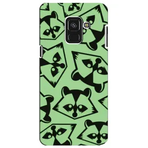 Силиконовый Чехол с Енотами на Samsung A8 Plus, A730F (Мордочки Енота)