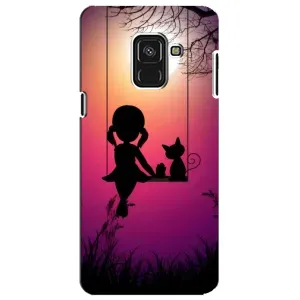 Дівчачий Чохол для Samsung A8 Plus, A730F (На гойдалці)