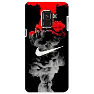 Силиконовый Чехол на Samsung A8 Plus, A730F с картинкой Nike (Nike дым)