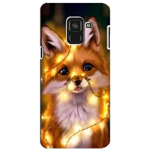 Чехол с Лисичкой для Samsung A8 Plus, A730F (Новогодний лисенок)