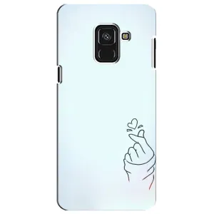 Чехлы (Знак сердечка) на Samsung A8 Plus, A730F (Сердце на голубом)
