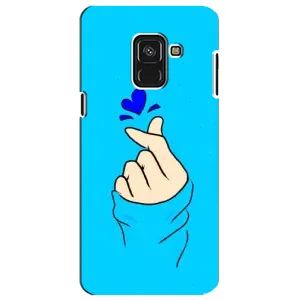 Чехлы (Знак сердечка) на Samsung A8 Plus, A730F (Сердце на синем)