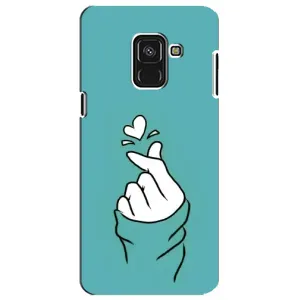 Чехлы (Знак сердечка) на Samsung A8 Plus, A730F (Сердечко на бирюзовом)