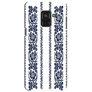 Силиконовый Чехол на Samsung A8 Plus, A730F с картинкой Вышиванки (Синяя вышиванка)