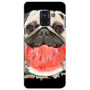 Чехол (ТПУ) Милые собачки для Samsung A8 Plus, A730F (Смешной Мопс)